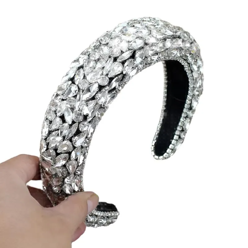 Luxurious Baroque Padded Velvet Rhinestone Ladies Women Headband - ((Style 1))