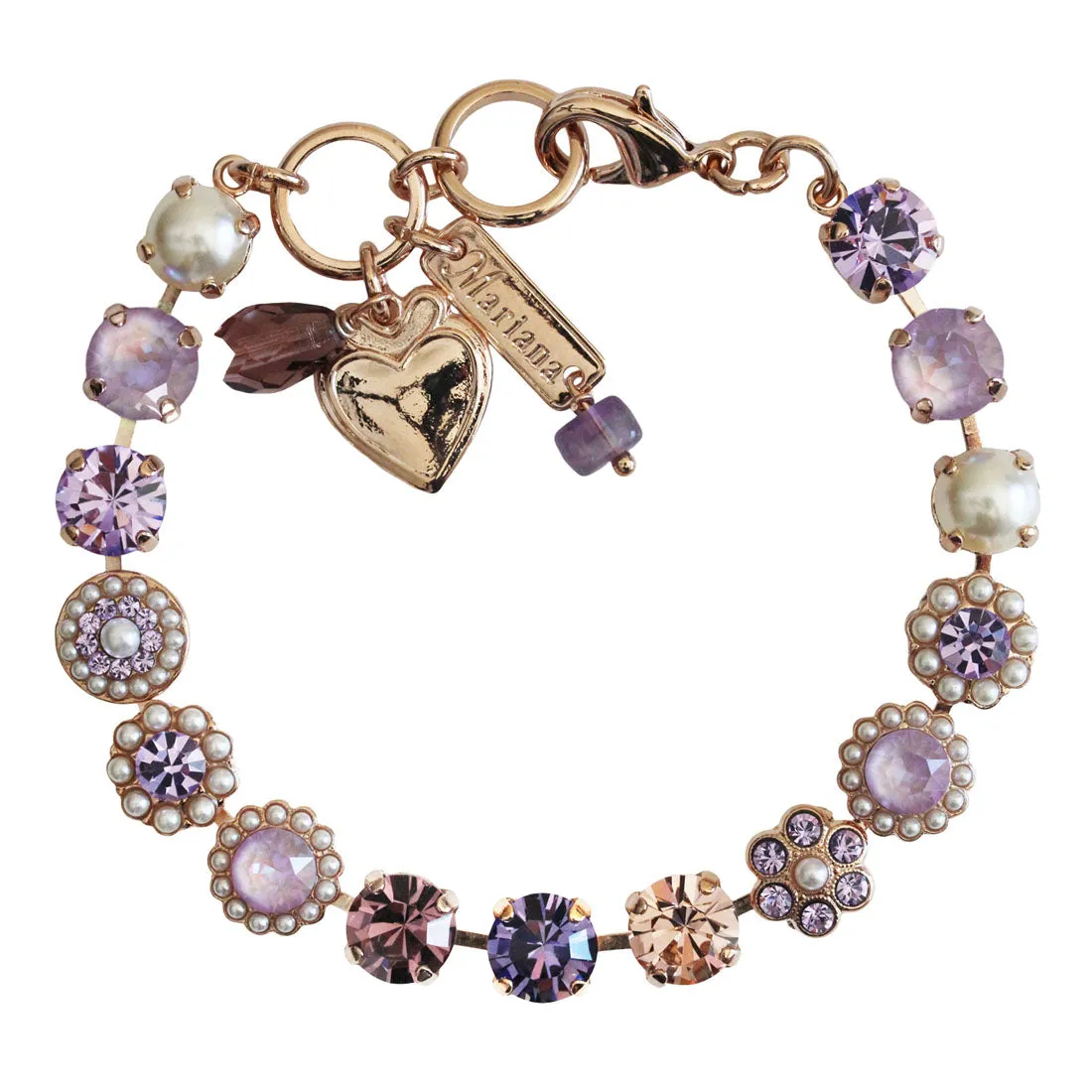 Mariana "Romance" Rose Gold Plated Must-Have Rosette Crystal Bracelet, 4479 139-10rg