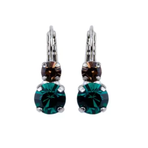 Medium Double Stone Leverback Earrings "Deep Forest" *Custom*