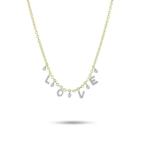 Meira T Custom Initial Diamond Necklace with 4 letters