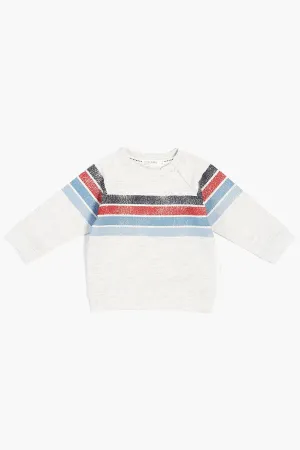 Miles Baby Striped Baby Sweatshirt (Size 12M left)