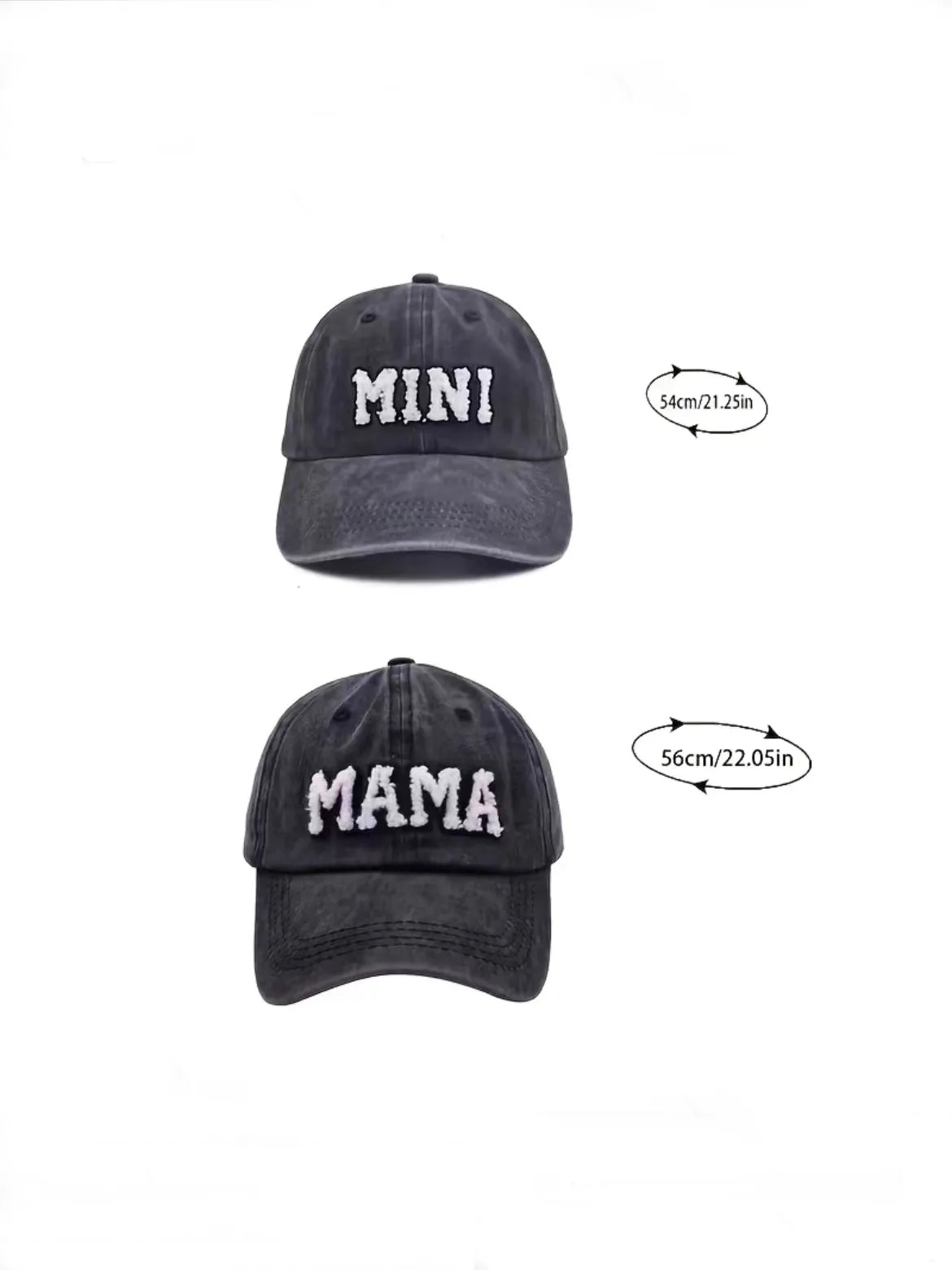 Mini Baseball Cap - Washed Black Color / Sherpa Letters