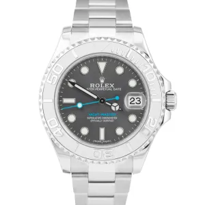 MINT PAPERS Rolex Yacht-Master 268622 Rhodium 37mm Stainless Grey Blue Watch BOX