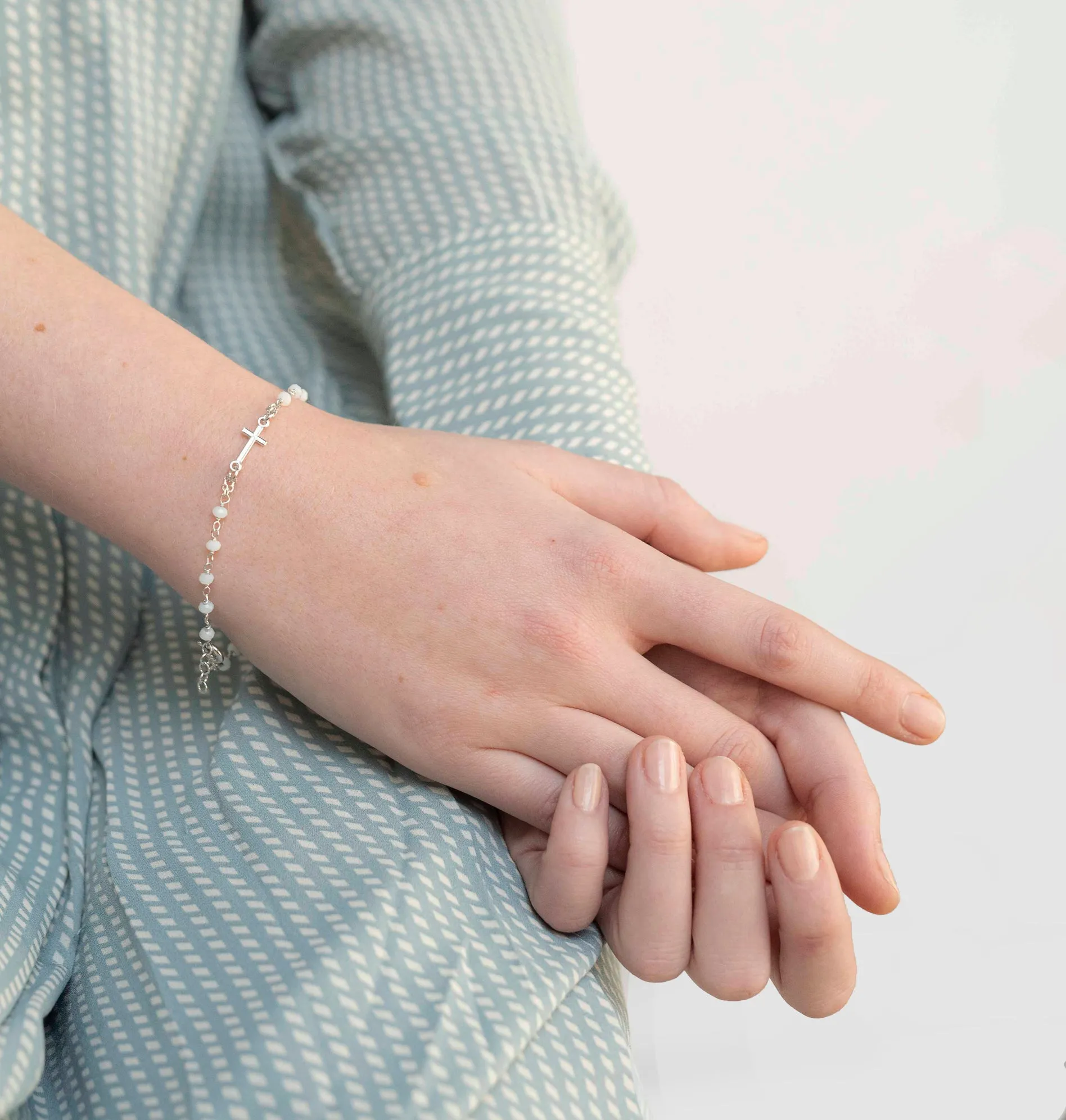 MIRACULOUS MEDAL AND CROSS - BRACELET - SILVER