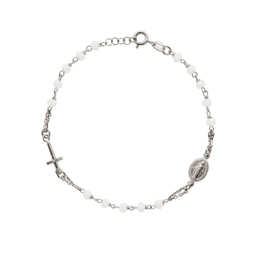 MIRACULOUS MEDAL AND CROSS - BRACELET - SILVER