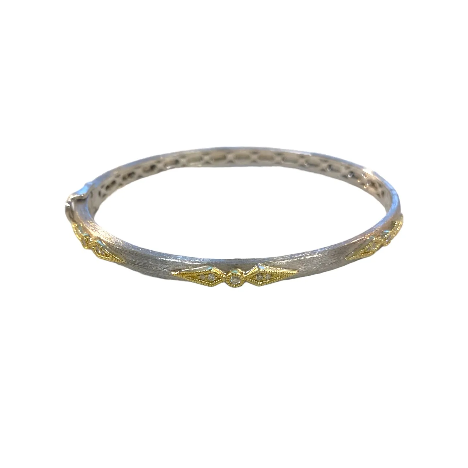 Mixed Metal Elongated Kite Bangle