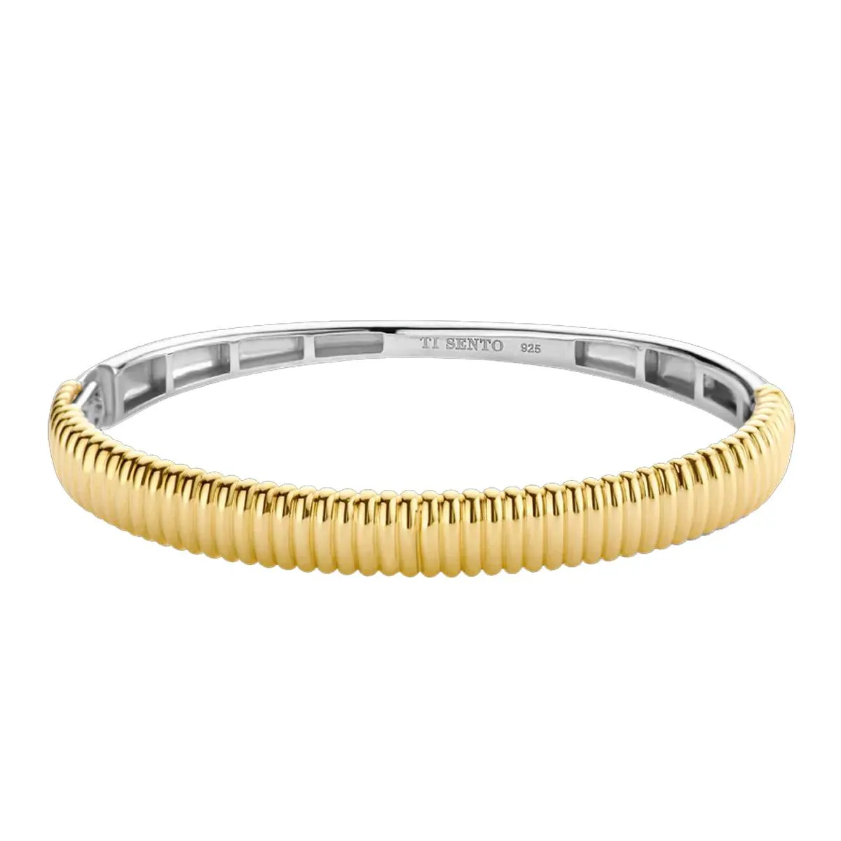 MODERN GOLD-PLATED STERLING SILVER BANGLE BRACELET