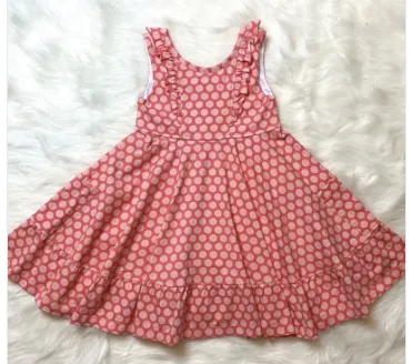 Natalie Grant Coral Dot Twirl Dress