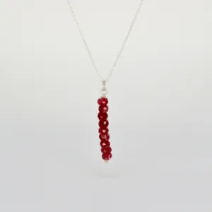 NEW! Burmese Ruby Beaded Stack Pendant by Rina Young