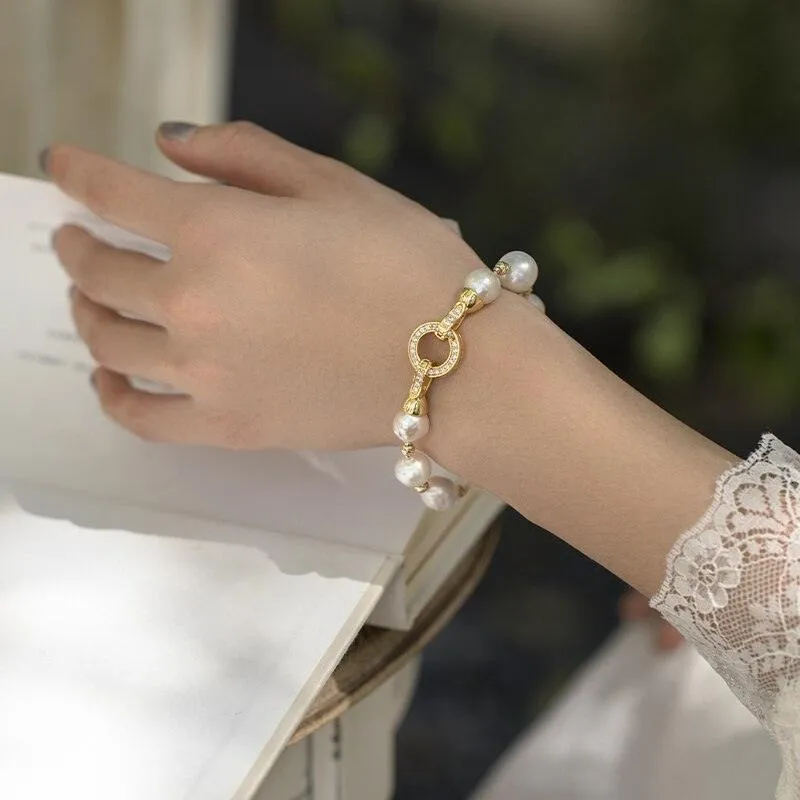 New natural pearl luxury bracelet for women's classic