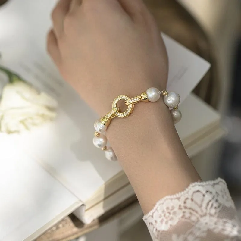 New natural pearl luxury bracelet for women's classic