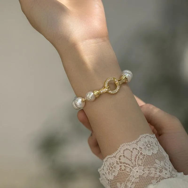 New natural pearl luxury bracelet for women's classic