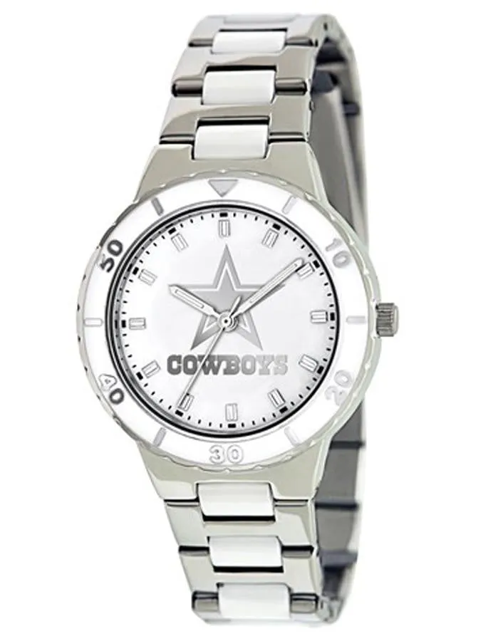 NFL Womens Dallas Cowboys Mother of Pearl Watch - Stainless - Bracelet