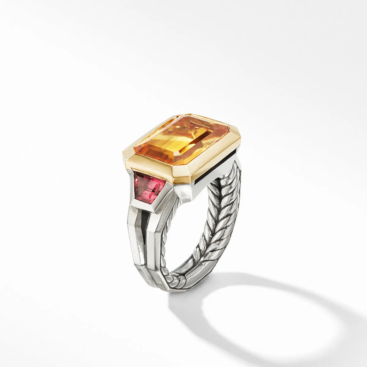 Novella Three Stone Ring with Citrine and 18K Yellow Gold