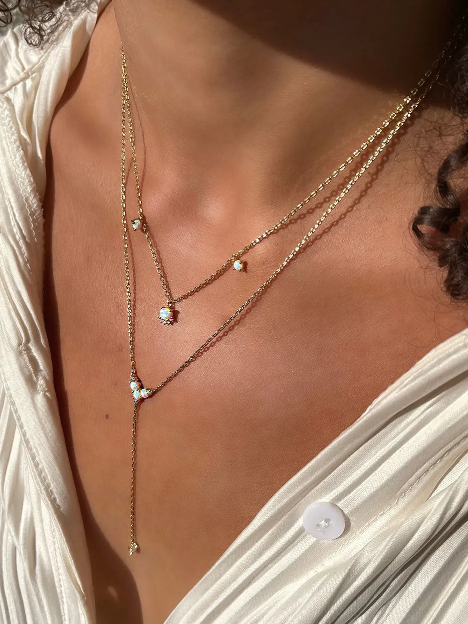 Opal Hope Y-Necklace 14K Gold