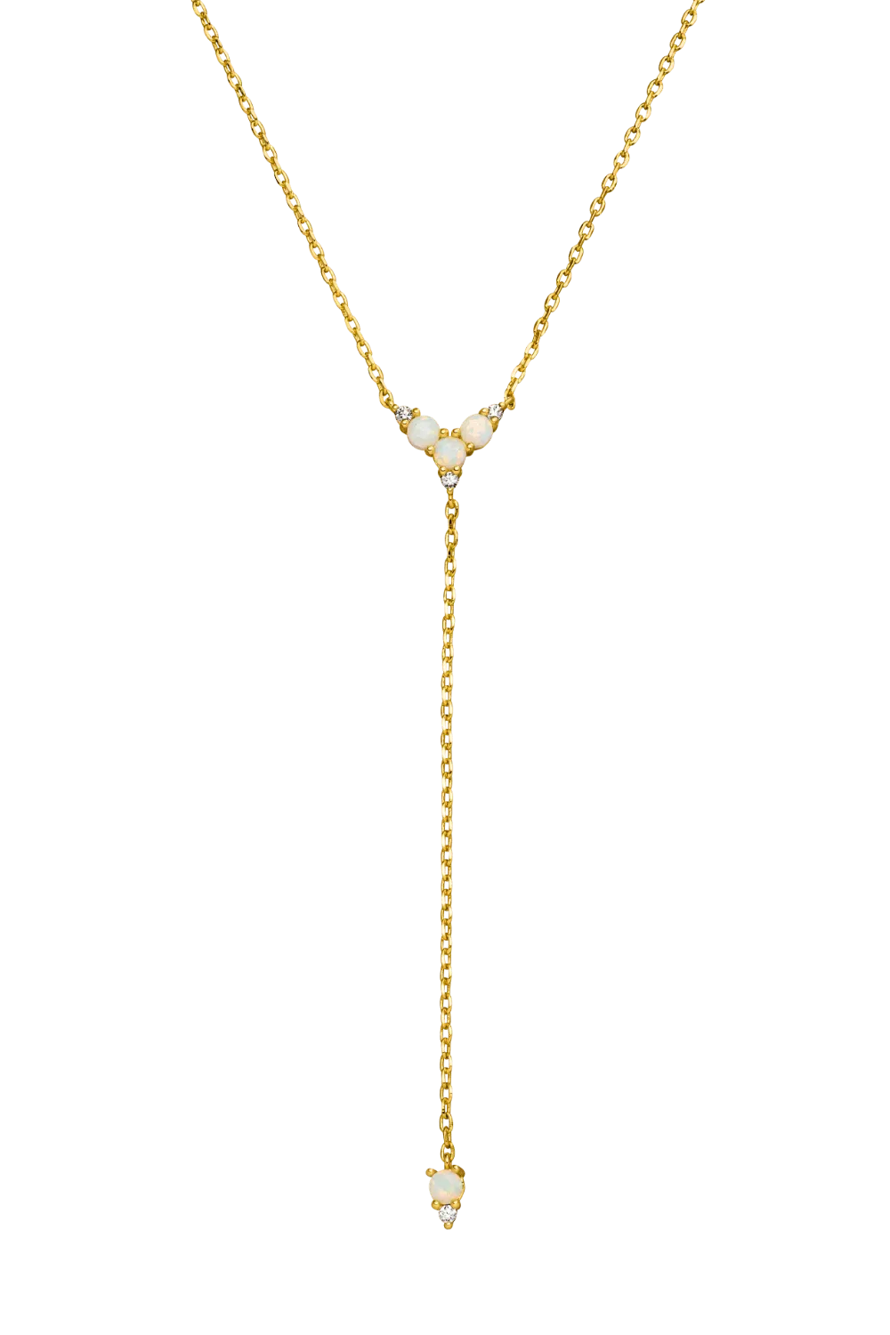 Opal Hope Y-Necklace 14K Gold