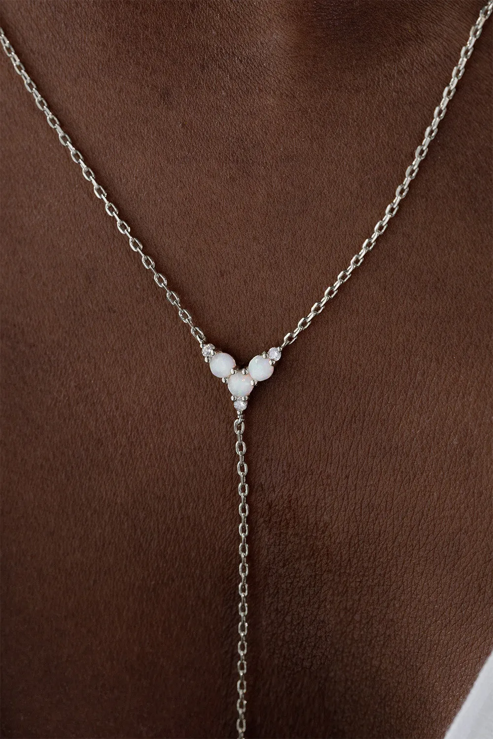 Opal Hope Y-Necklace Silver