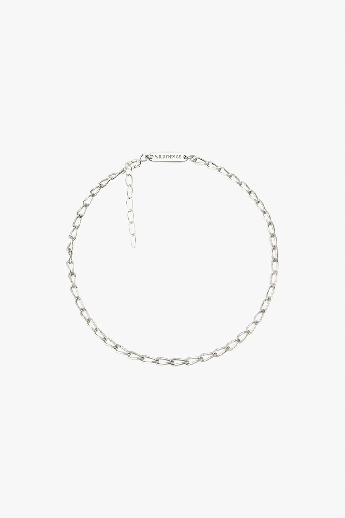 Oval chain anklet silver