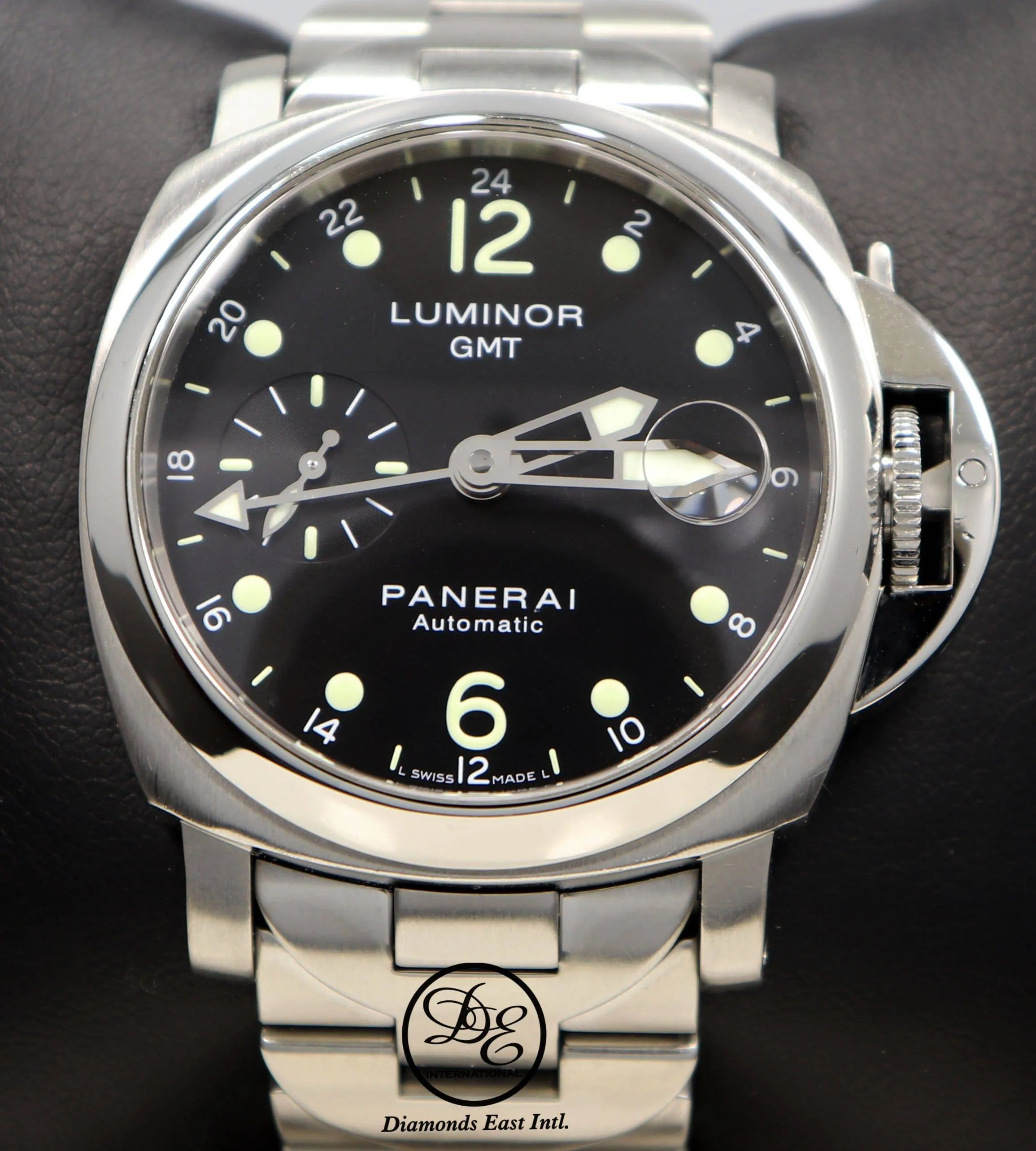 PANERAI Luminor Marina GMT PAM159 40mm Stainless Steel Bracelet Automatic Watch Mint