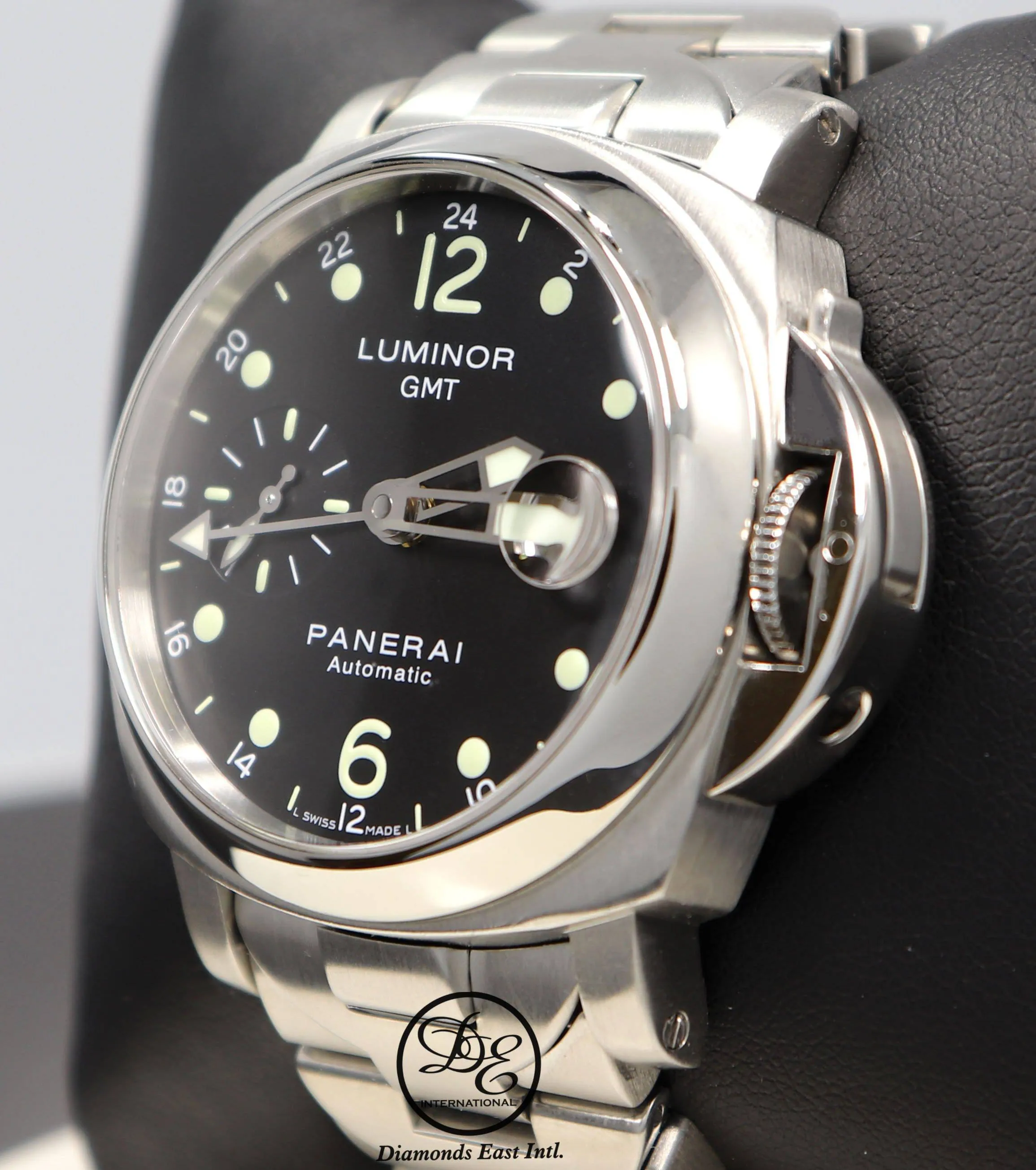 PANERAI Luminor Marina GMT PAM159 40mm Stainless Steel Bracelet Automatic Watch Mint