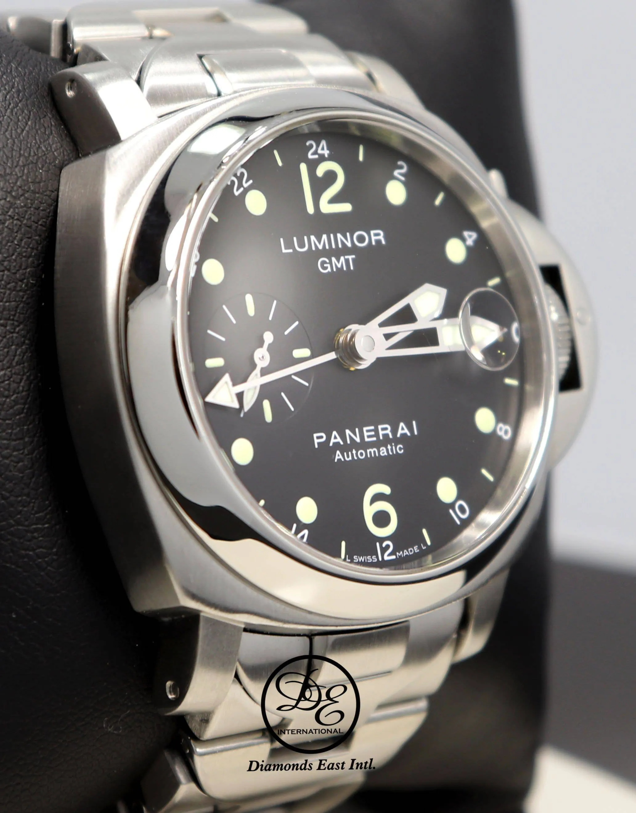 PANERAI Luminor Marina GMT PAM159 40mm Stainless Steel Bracelet Automatic Watch Mint