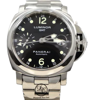 PANERAI Luminor Marina GMT PAM159 40mm Stainless Steel Bracelet Automatic Watch Mint