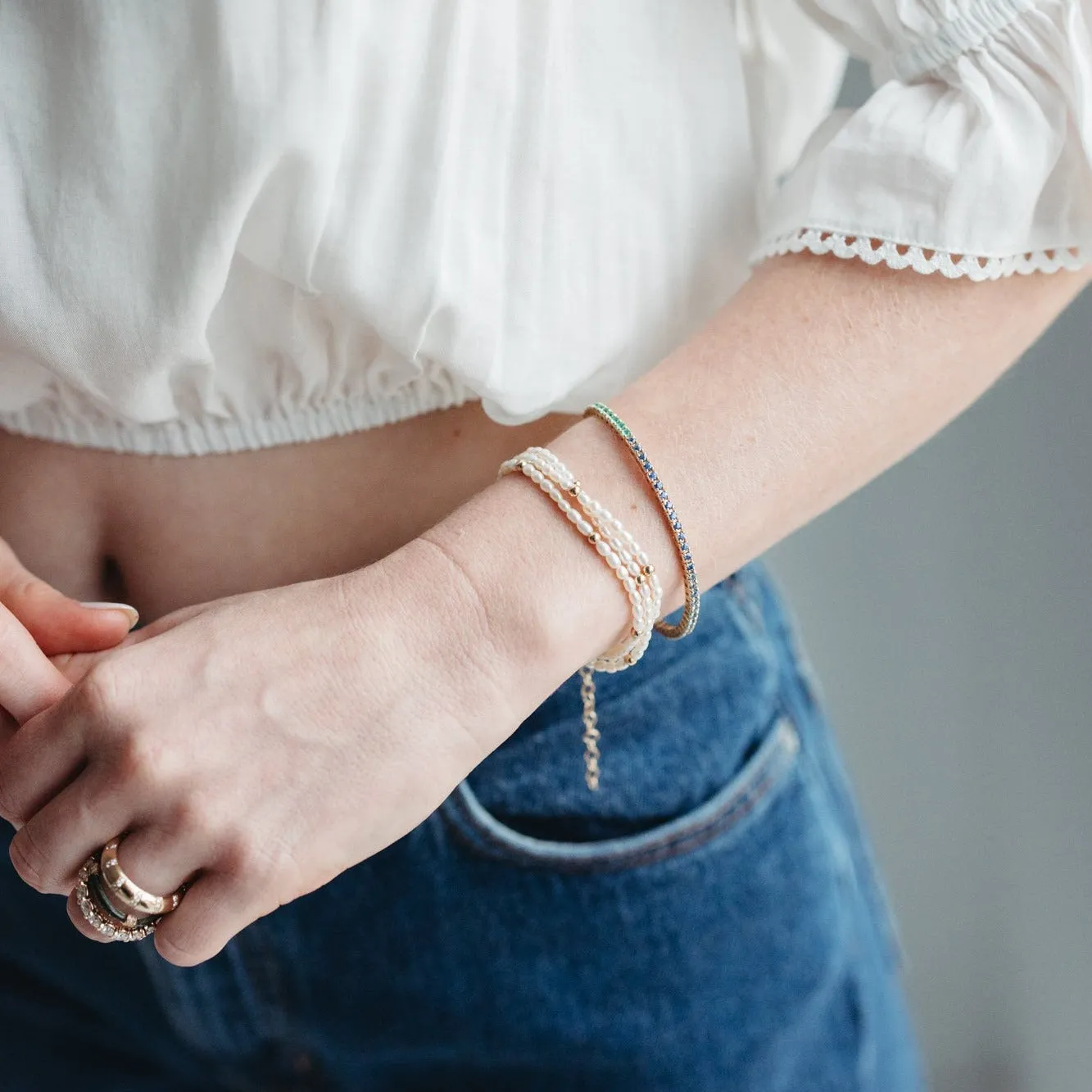 Pearl Bead Wrap Bracelet & Necklace