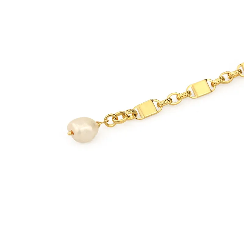 Pearl Drop Chain Bracelet