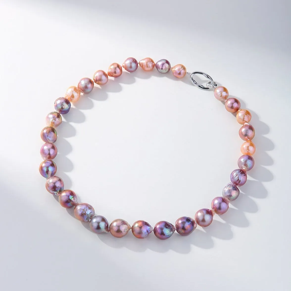 Pink-Purple Baroque Pearl Necklace and Bracelet Set