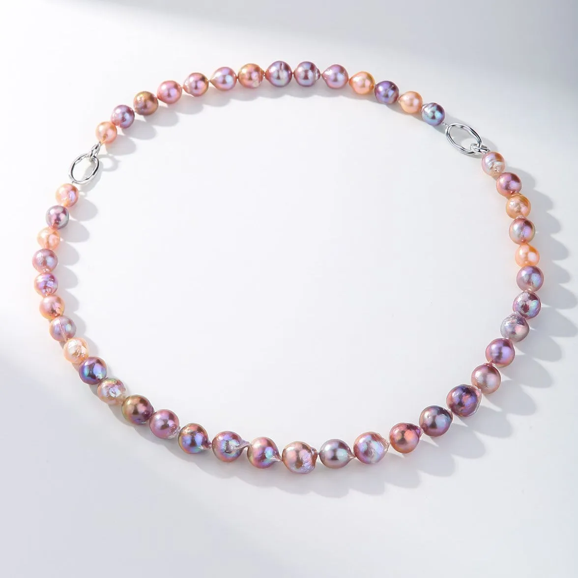 Pink-Purple Baroque Pearl Necklace and Bracelet Set