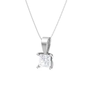 Princess-Cut Lab Grown Diamond Solitaire Pendant