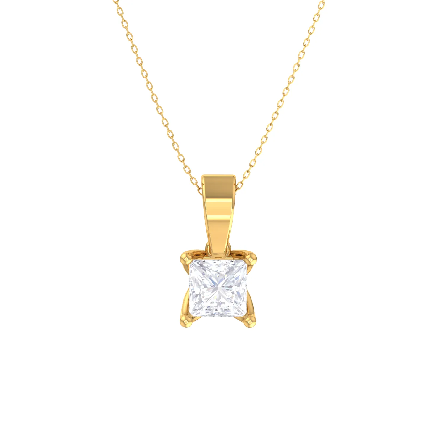 Princess-Cut Lab Grown Diamond Solitaire Pendant