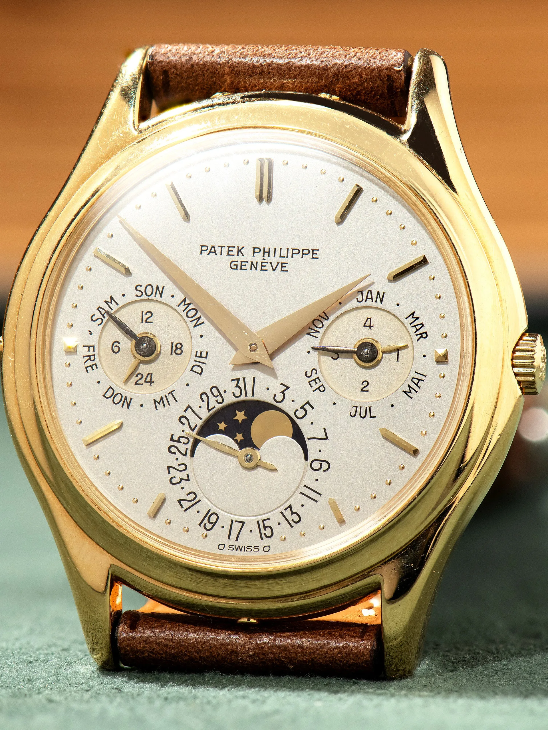 "1st Series" 1987 Patek Philippe Perpetual Calendar Moonphase (Ref. 3940J) 18K YG W/ Extract From The Archive