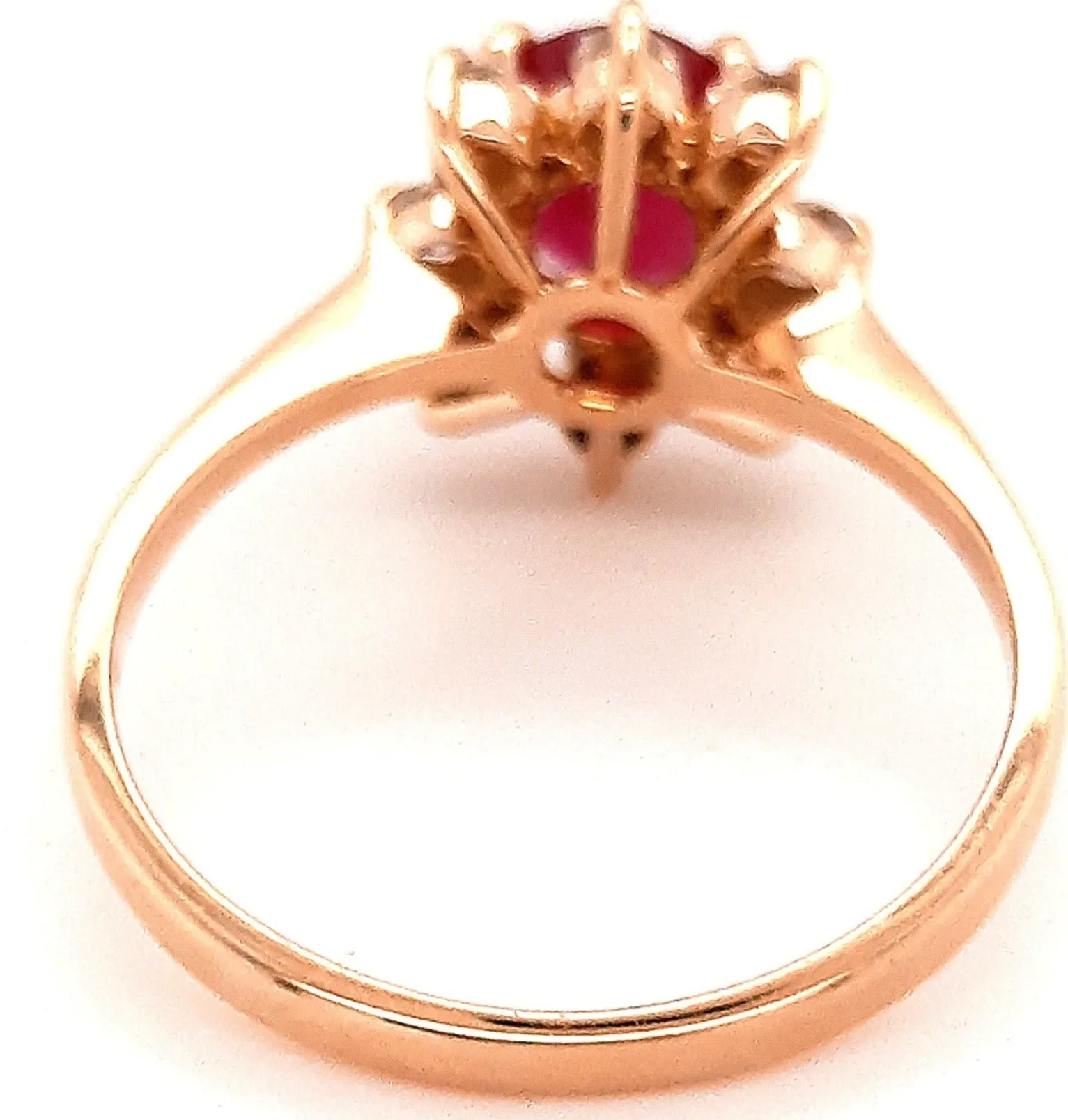 "Valentine's Day Splendour: 1.00ct Ruby & Cubic Zirconia 14ct Yellow Gold Ring"