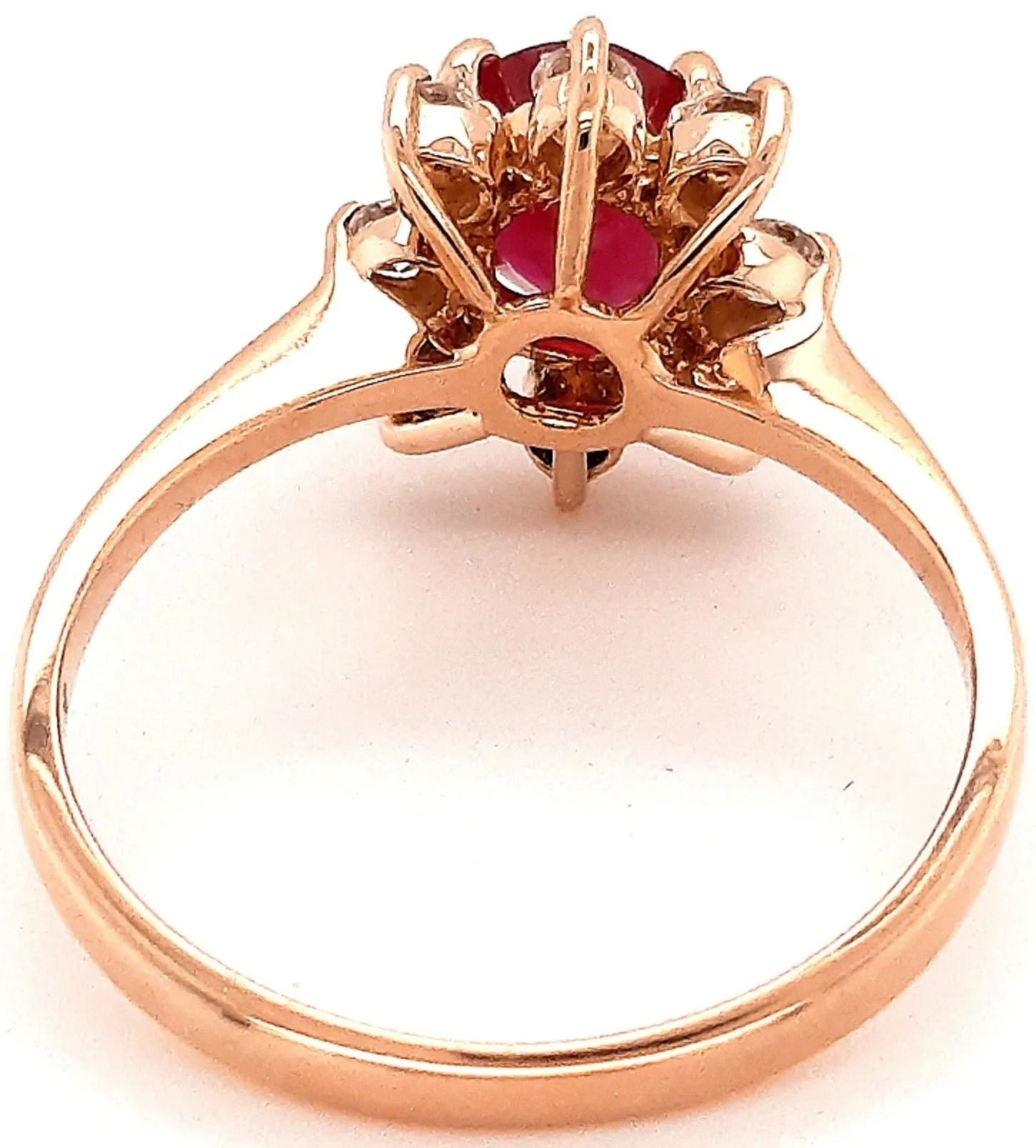 "Valentine's Day Splendour: 1.00ct Ruby & Cubic Zirconia 14ct Yellow Gold Ring"