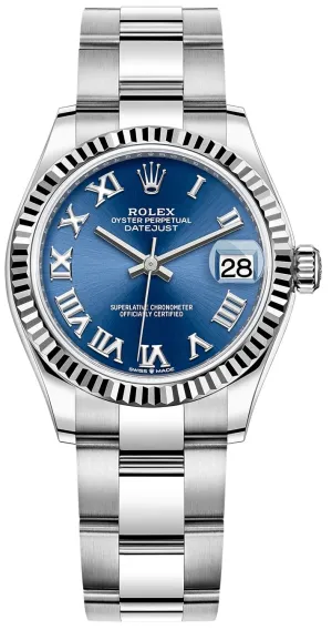 Rolex Datejust 31 White Gold and Steel Watch - Fluted Bezel - Oyster Bracelet (Ref# 278274-0033)