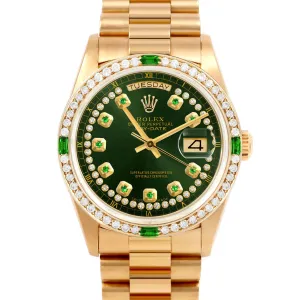 Rolex Day-Date 36mm | 18038-GRN-STRE-4EMD-PRS