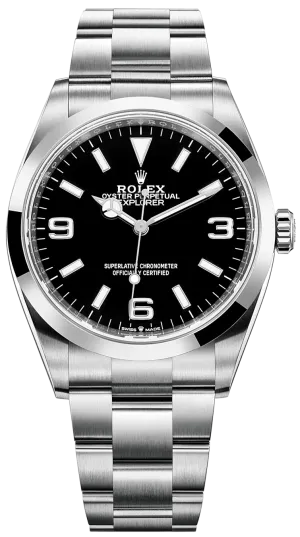 Rolex Explorer Stainless Steel Oyster Perpetual Explorer - Black Dial - Oyster Bracelet 124270