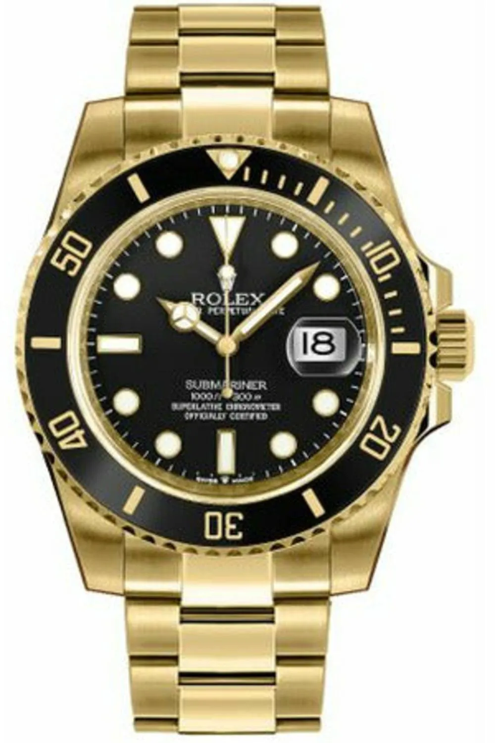 rolex submariner date yellow gold 126618ln