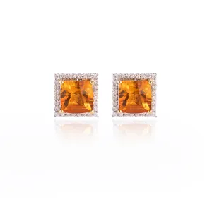 Roshma Citrine and Diamond Earrings, 14K Gold