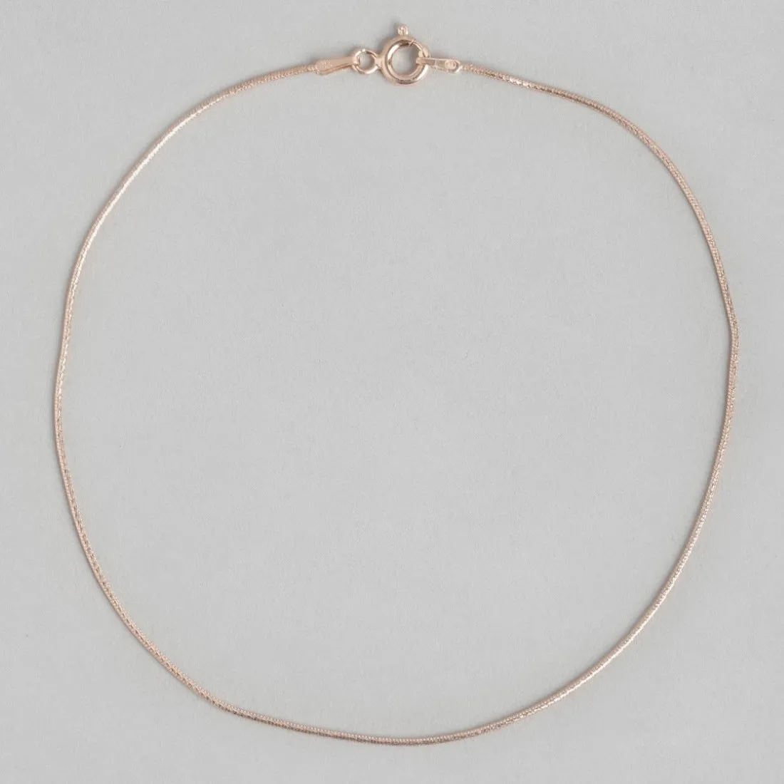 Rosy Serenity Rose Gold-Plated 925 Sterling Silver Snake Chain Anklet