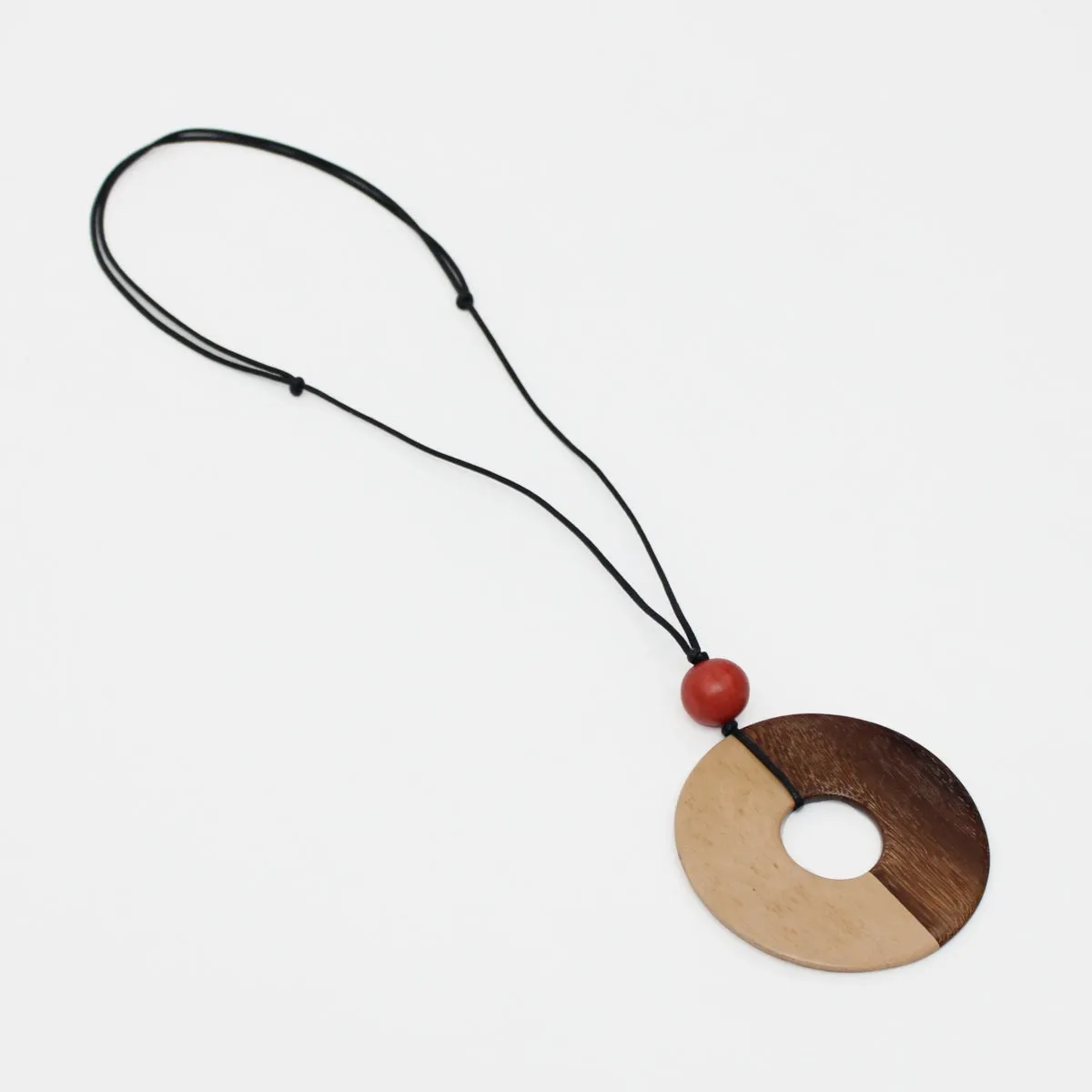 Round Wood Astrid Pendant Necklace