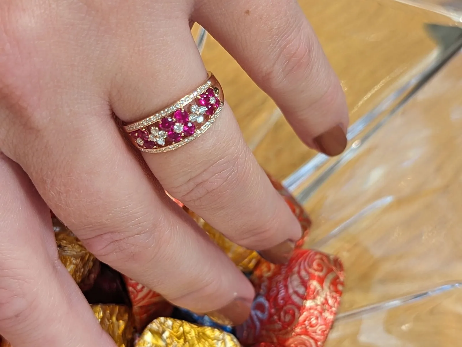 Ruby Flower Ring