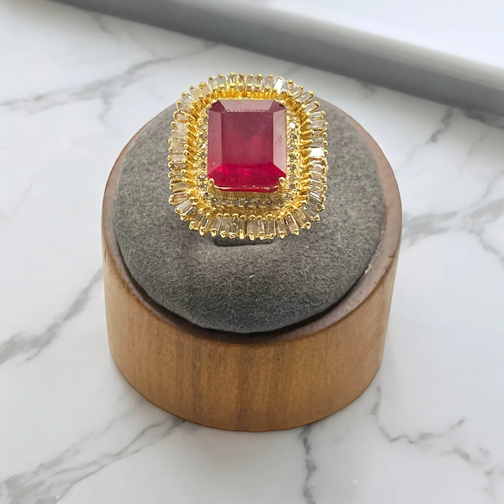 RUBY IN NATURAL DIAMOND RING