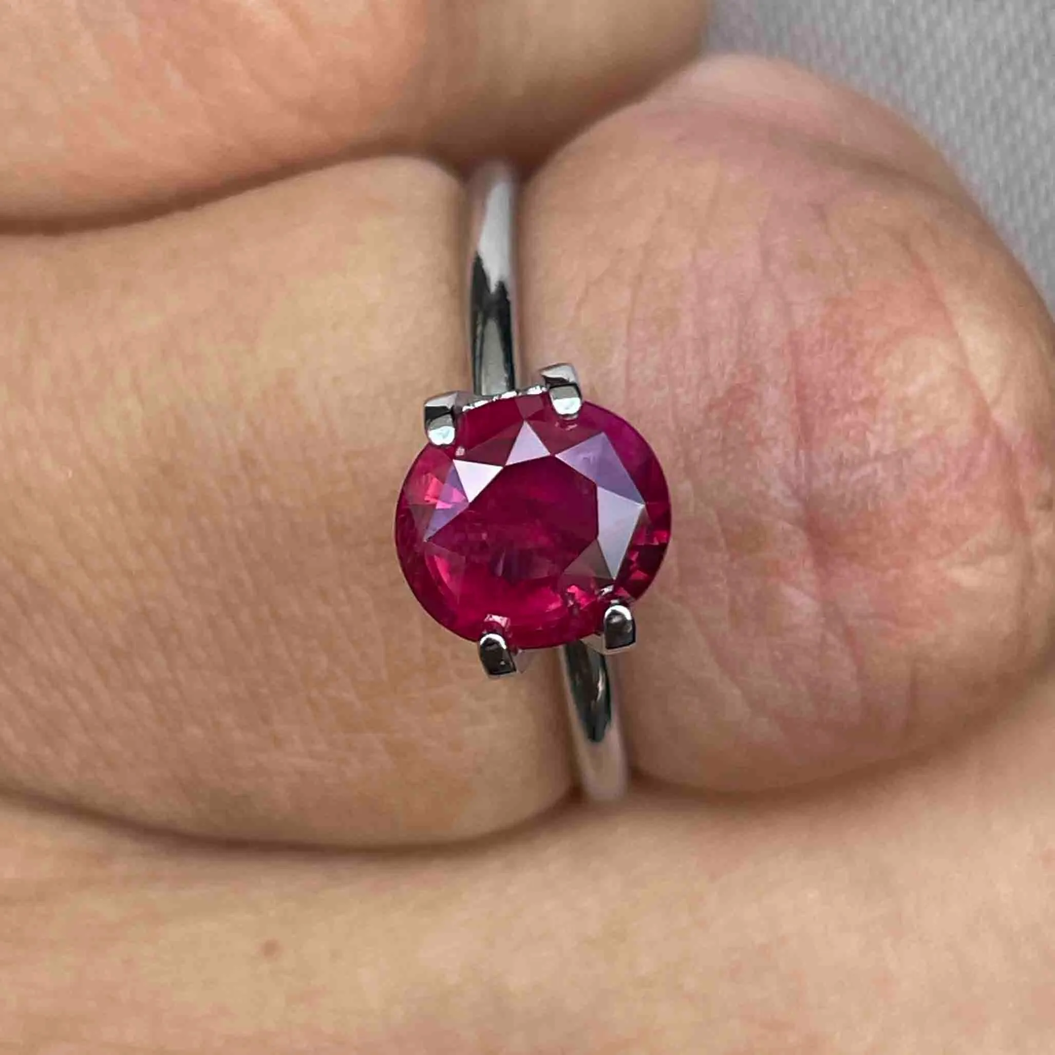 ruby stone with ring stone in silver red gemstone, natural stone jewelry rings gemstone jewelry precious stone. Natural ruby stone ring 1.91 crt