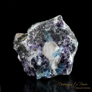 Russian Phenacite Aquamarine Purple Fluorite Specimen