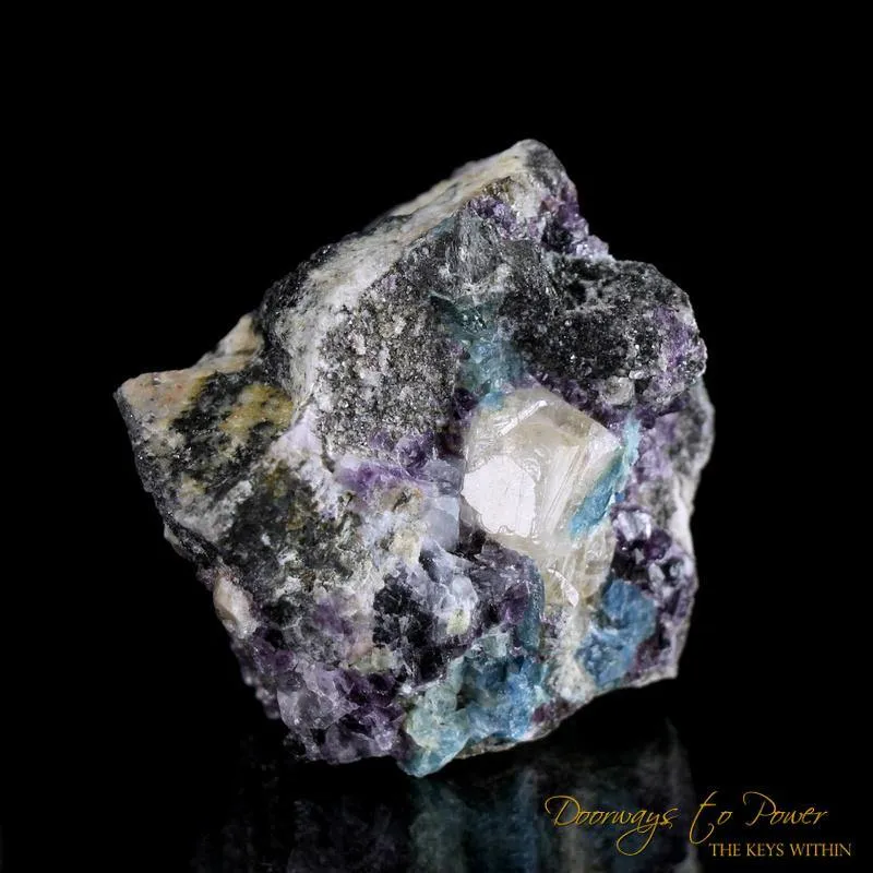 Russian Phenacite Aquamarine Purple Fluorite Specimen