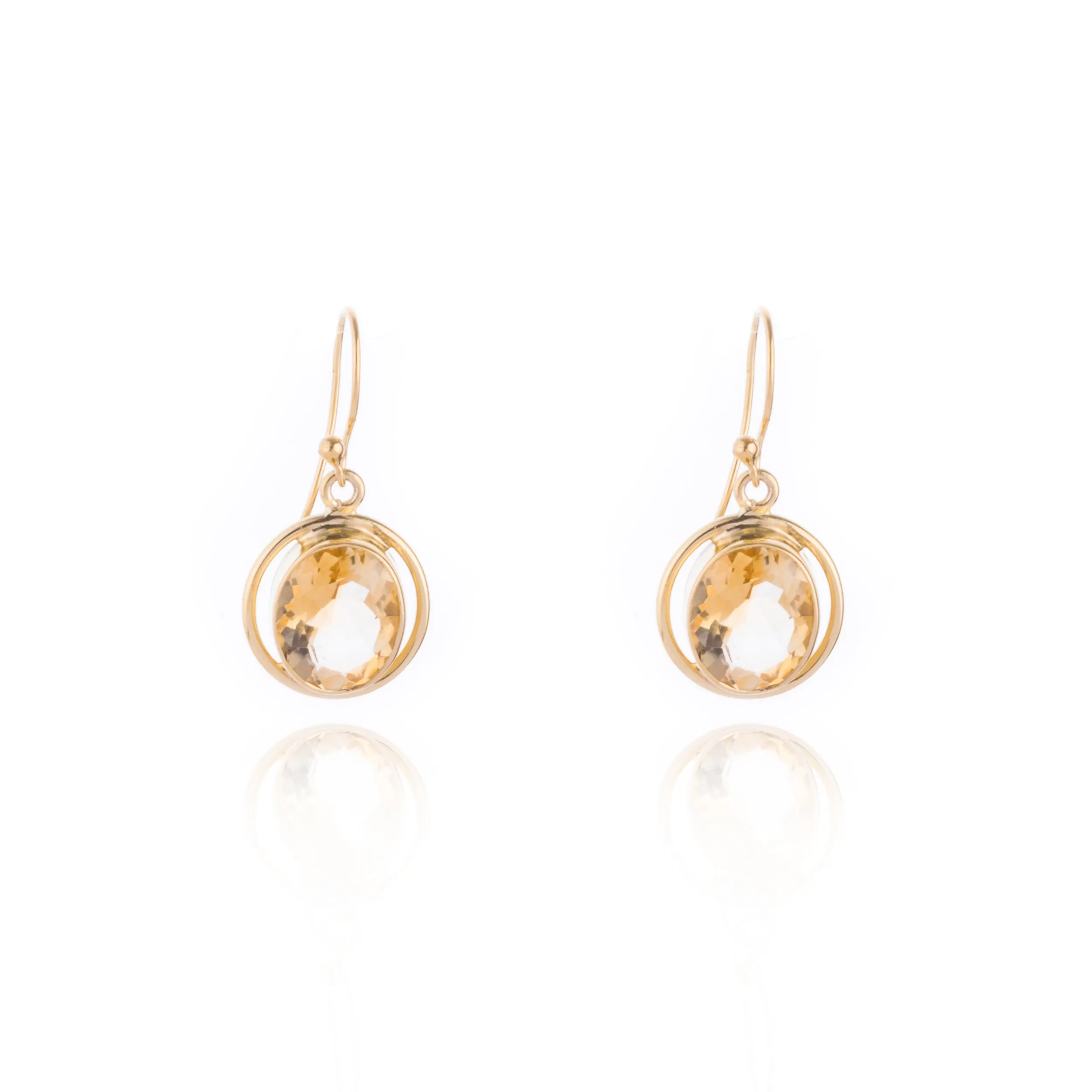 Scarlet Citrine Earrings,Gold Vermeil