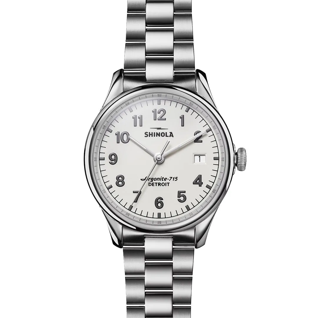 Shinola Vinton 38MM Alabaster Dial Stainless Steel Watch S0120183139