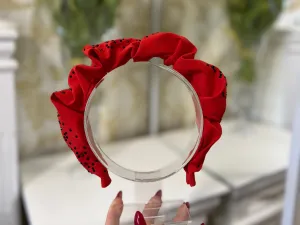 Shiny Red Bling Rhinestone Padded Headband Women Crown Hair Accessory Hair Hoop Jewelry